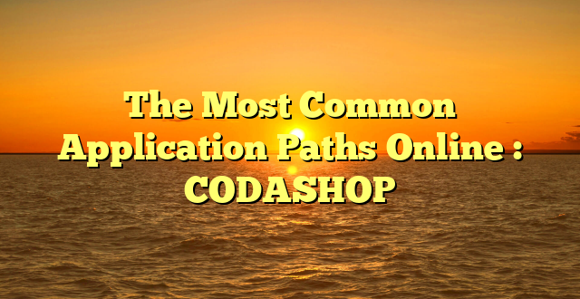 The Most Common Application Paths Online : CODASHOP